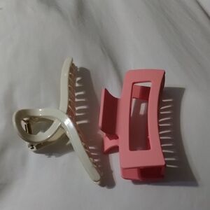 Pink and Cream Hair Clips
